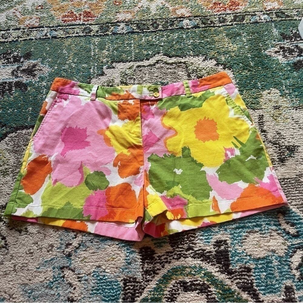 Vineyard Vines Women’s Size 16 Floral Cotton Stretch Shorts Preppy Bright - Picture 3 of 8